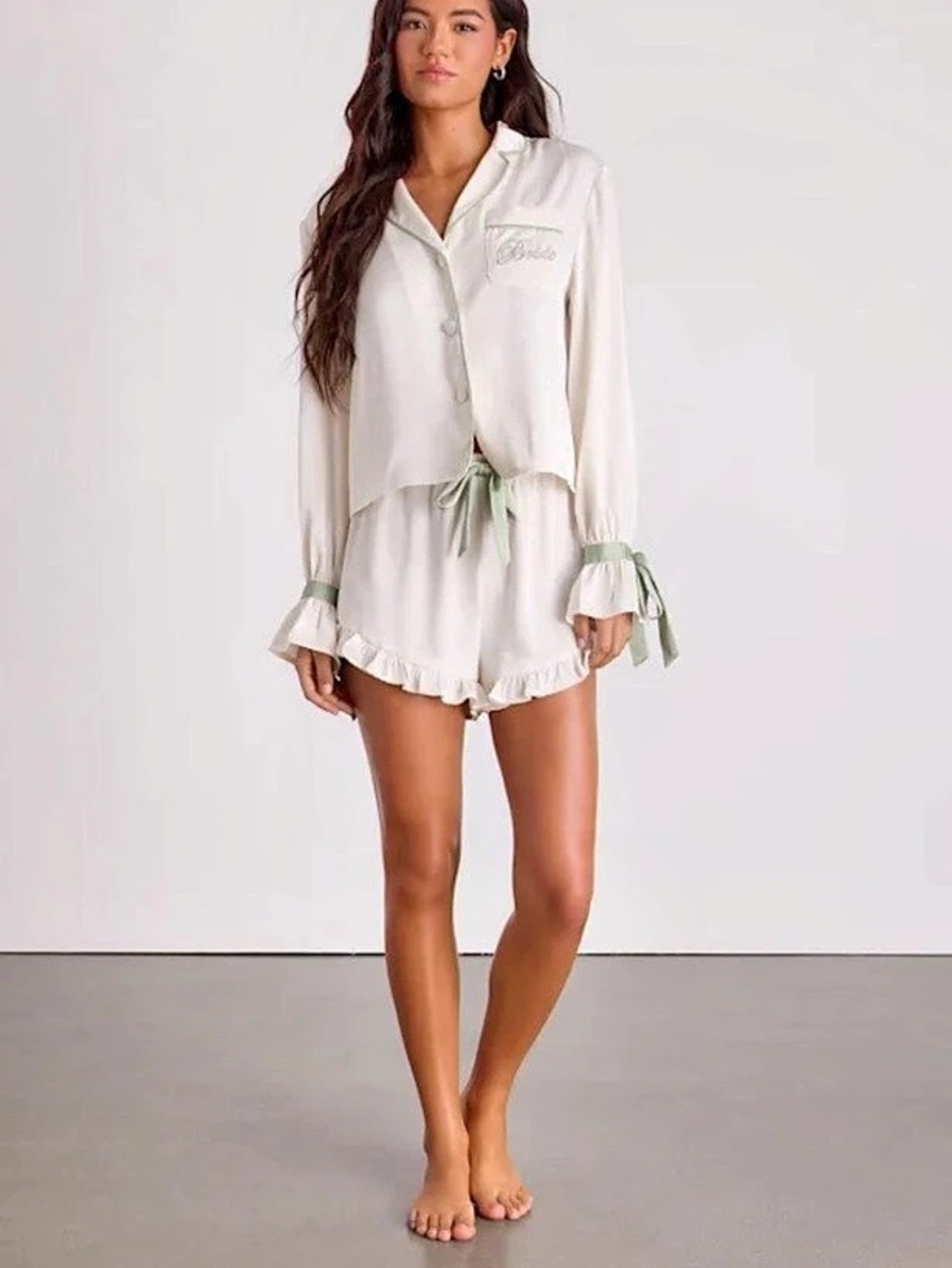 White Bride Pajama Set Like New